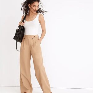 Madewell Harlow Wide Leg Pant in Khaki Size 8